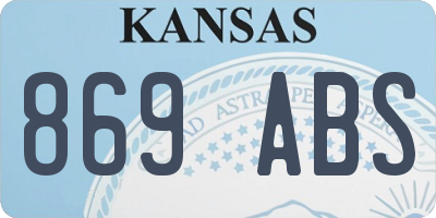 KS license plate 869ABS