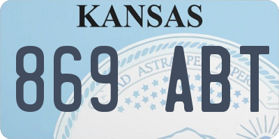 KS license plate 869ABT