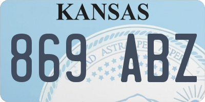 KS license plate 869ABZ
