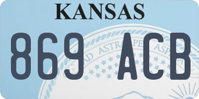 KS license plate 869ACB