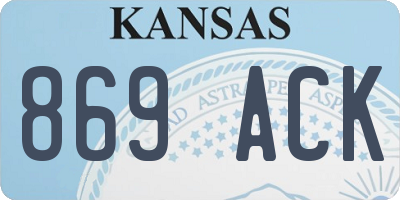 KS license plate 869ACK