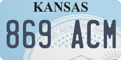 KS license plate 869ACM