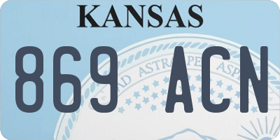 KS license plate 869ACN