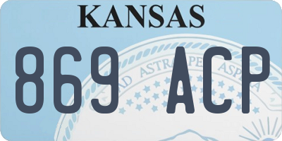 KS license plate 869ACP