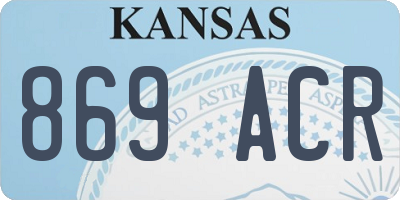 KS license plate 869ACR