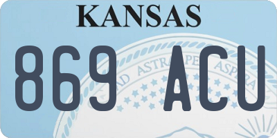 KS license plate 869ACU