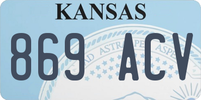 KS license plate 869ACV
