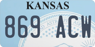 KS license plate 869ACW