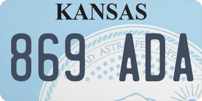 KS license plate 869ADA