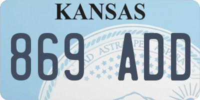 KS license plate 869ADD
