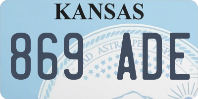 KS license plate 869ADE