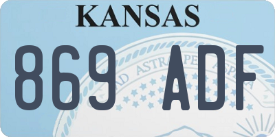 KS license plate 869ADF