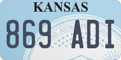 KS license plate 869ADI