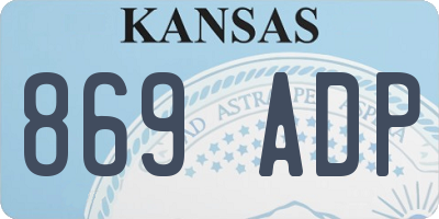 KS license plate 869ADP