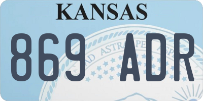 KS license plate 869ADR
