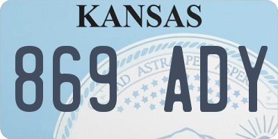 KS license plate 869ADY