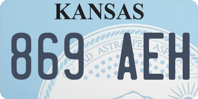 KS license plate 869AEH