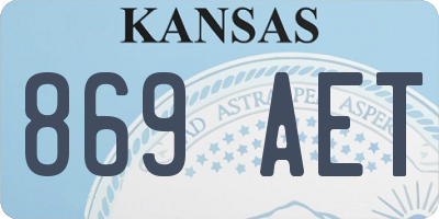 KS license plate 869AET