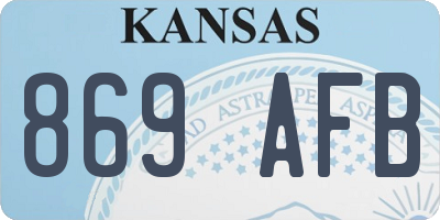 KS license plate 869AFB
