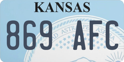 KS license plate 869AFC