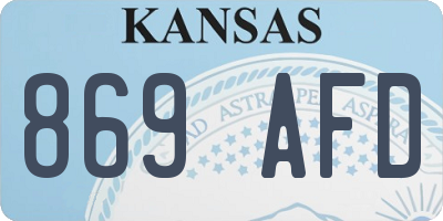 KS license plate 869AFD