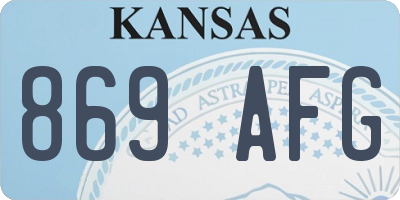 KS license plate 869AFG