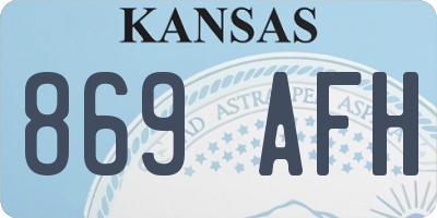 KS license plate 869AFH