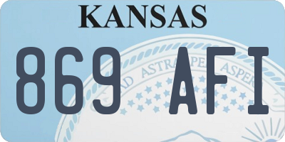 KS license plate 869AFI
