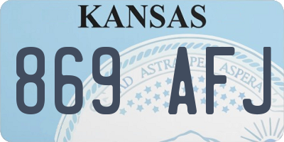 KS license plate 869AFJ