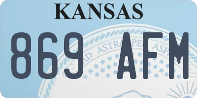KS license plate 869AFM