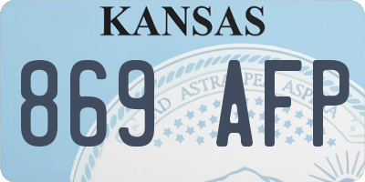 KS license plate 869AFP