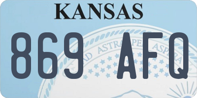 KS license plate 869AFQ