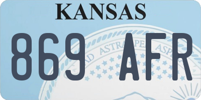 KS license plate 869AFR