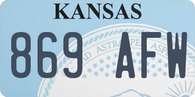 KS license plate 869AFW