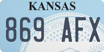 KS license plate 869AFX
