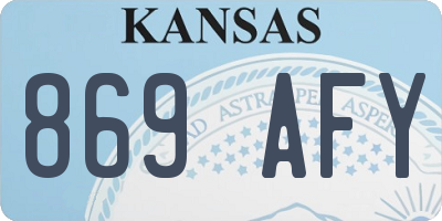 KS license plate 869AFY