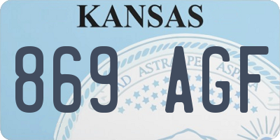KS license plate 869AGF