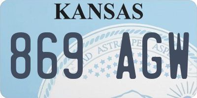 KS license plate 869AGW