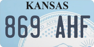 KS license plate 869AHF