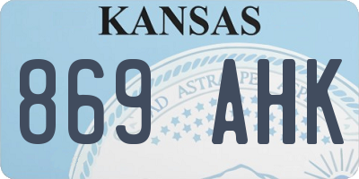 KS license plate 869AHK