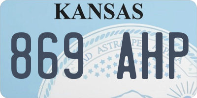 KS license plate 869AHP