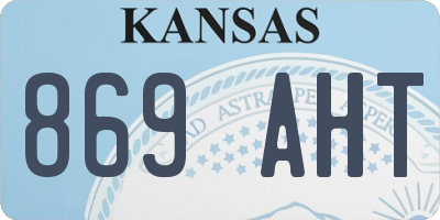 KS license plate 869AHT