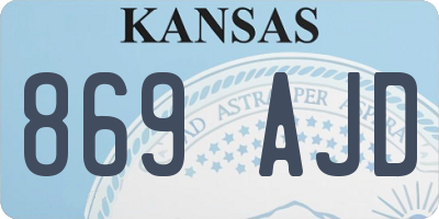 KS license plate 869AJD