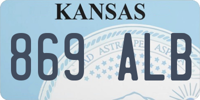 KS license plate 869ALB