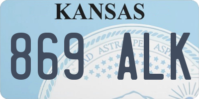 KS license plate 869ALK
