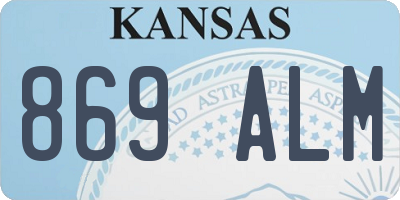KS license plate 869ALM
