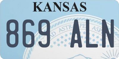 KS license plate 869ALN