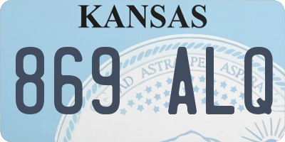 KS license plate 869ALQ
