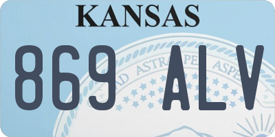 KS license plate 869ALV