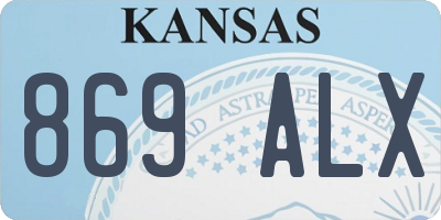 KS license plate 869ALX